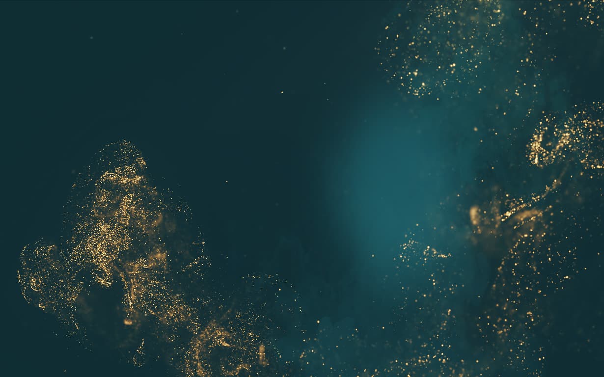 Dunkler Hintergrund mit dunkelblauen Wolken und goldenen Akzenten