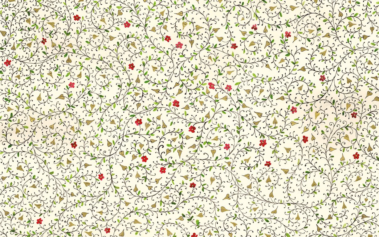 Gezeichnetes Muster aus Rosenzweigen